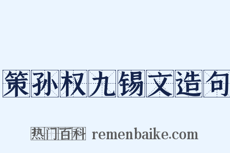 策孙权九锡文造句是什么意思的图片